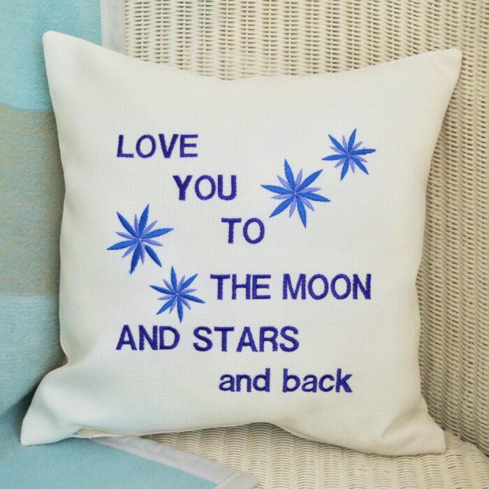 Moon & Stars Embroidered Cushion