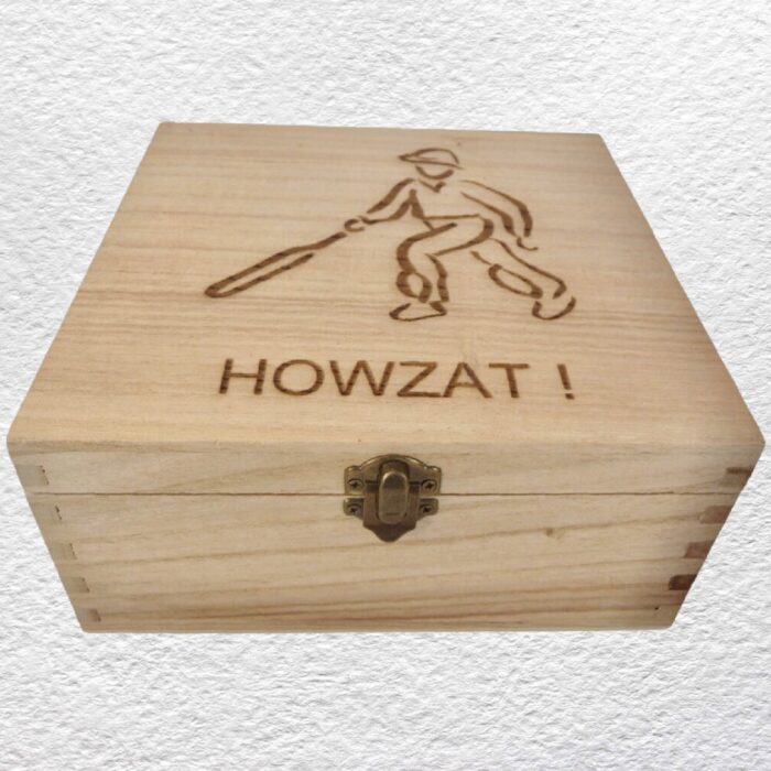 Decorated Wooden Box 20cm - Cricket