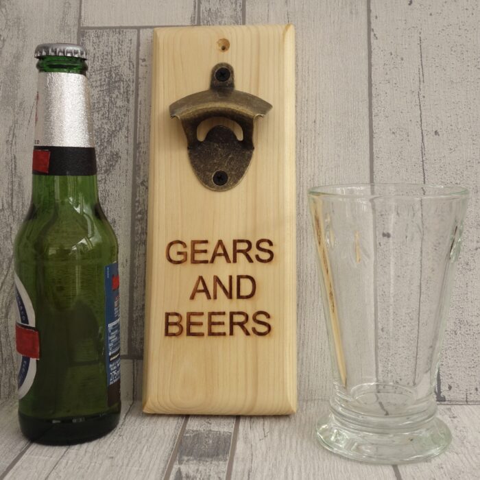 Engraved Bottle Opener - Gears and Beers
