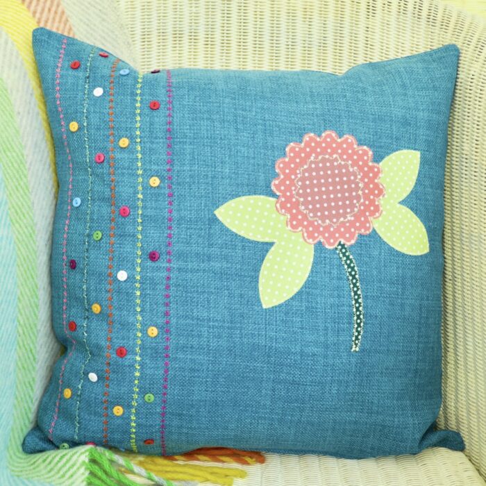 Flower Appliqué Cushion