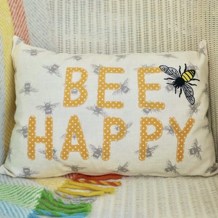 Bee Happy Appliqué Cushion 