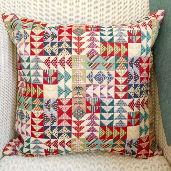 Tapestry Cushion - Arrows / Duck Egg Blue reverse