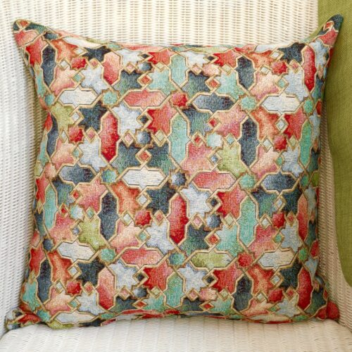 Tapestry Cushion 43cm - Abstract / Green reverse