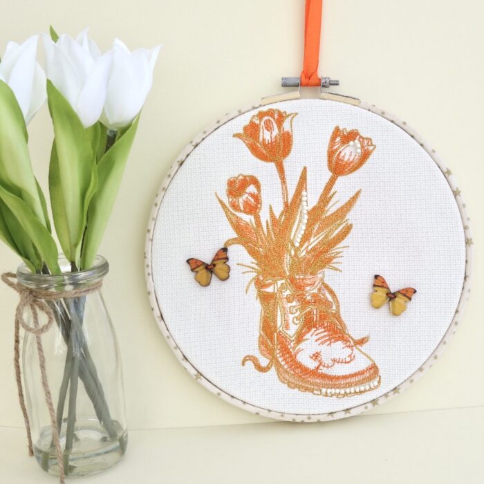Embroidered Hoop, Old Boot