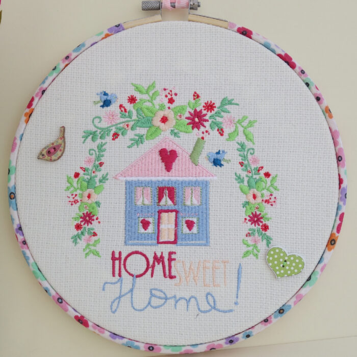 Home Sweet Home, 20cm Embroidery Hoop Art