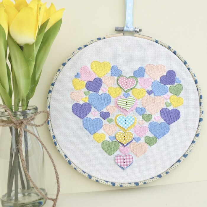 Heart of Hearts, 20cm Embroidery Hoop Art