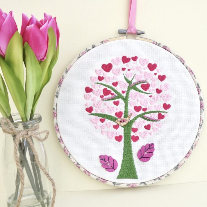 Heart Tree, 20cm Embroidery Hoop Art
