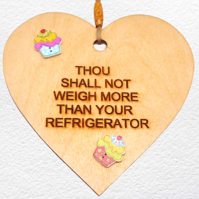 Engraved Wooden Hanging Heart - Refrigerator