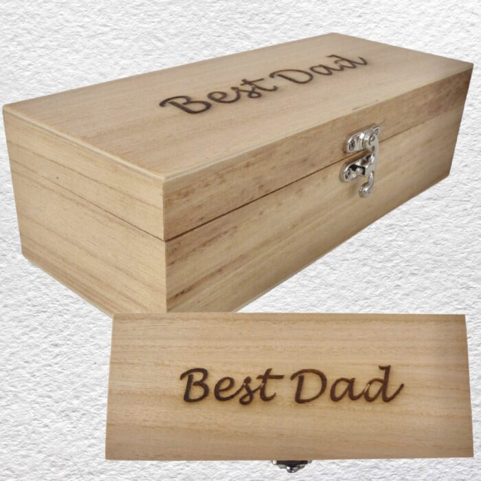 Decorated Wooden Box 23.5cm - Best Dad