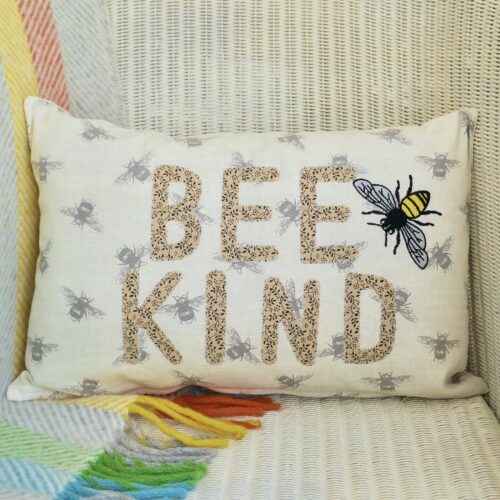 Bee Kind Appliqué Cushion