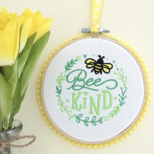 Bee Kind, 13cm Embroidery Hoop Art