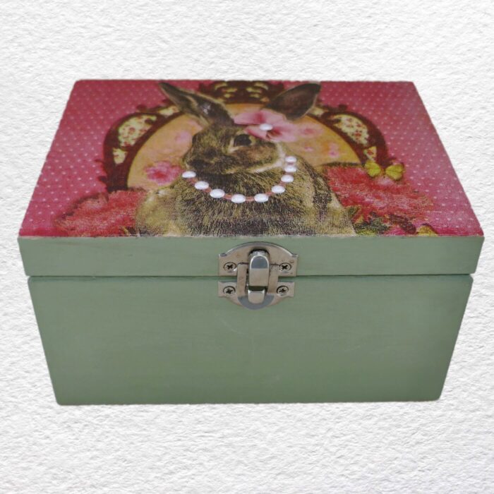 Decorative Wooden Box 16cm - Rabbit