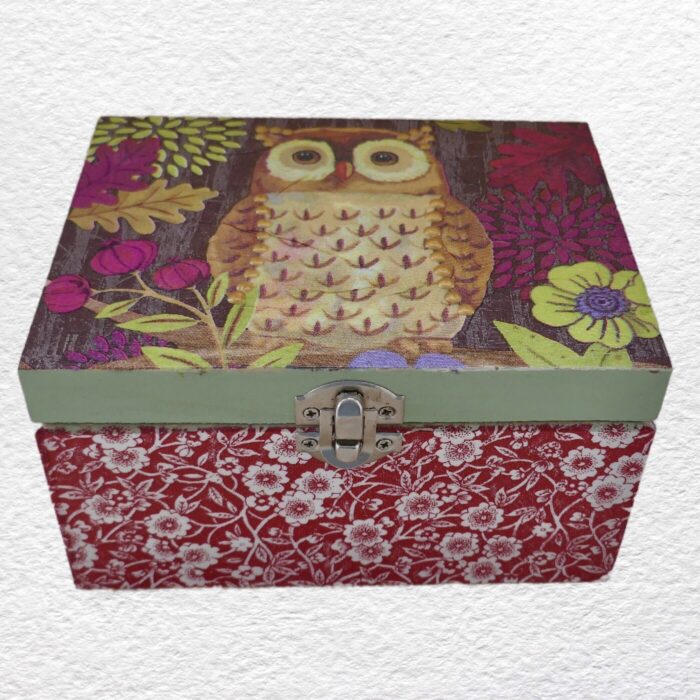 Decorative Wooden Box 16cm - Owl