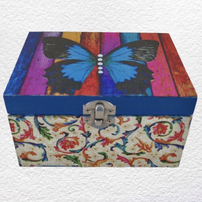 Decorative Wooden Box 16cm - Butterfly