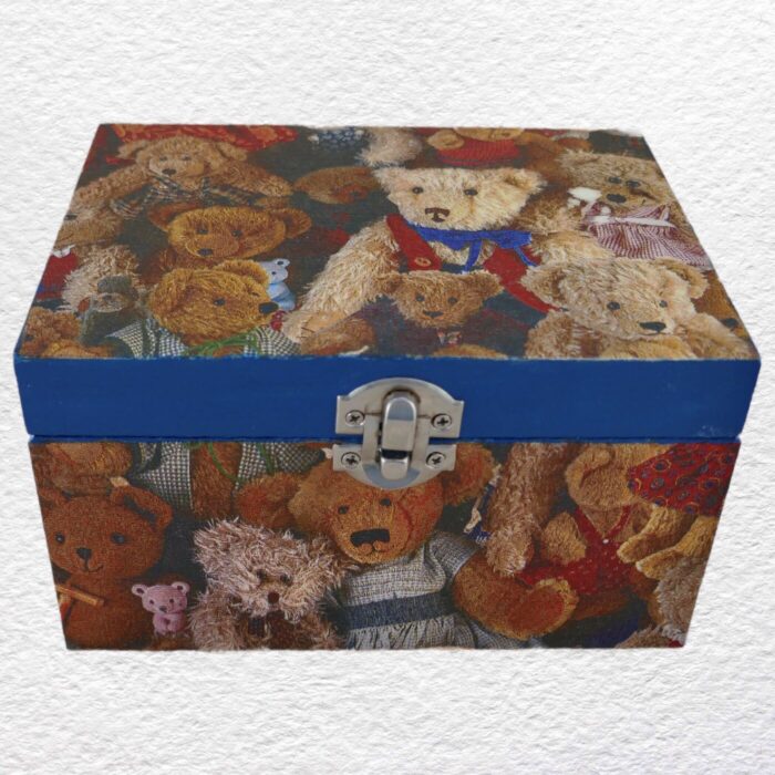 Decorative Wooden Box 16cm - Teddy Bears