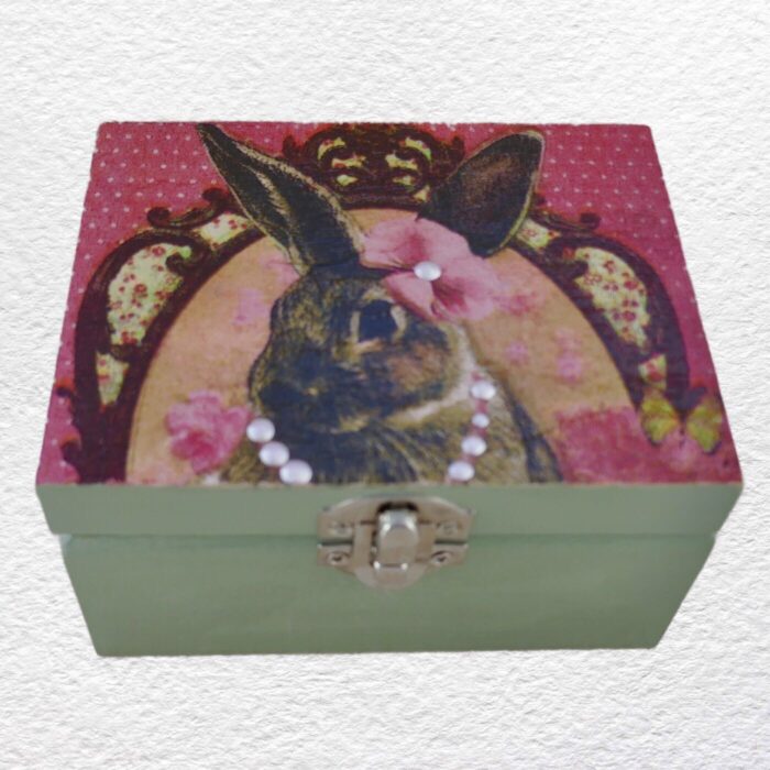 Decorative Wooden Box 12cm - Rabbit