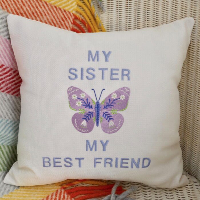 Embroidered Cushion 33cm, My Sister