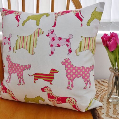 Decorative Cushion 43cm - Pink Dogs